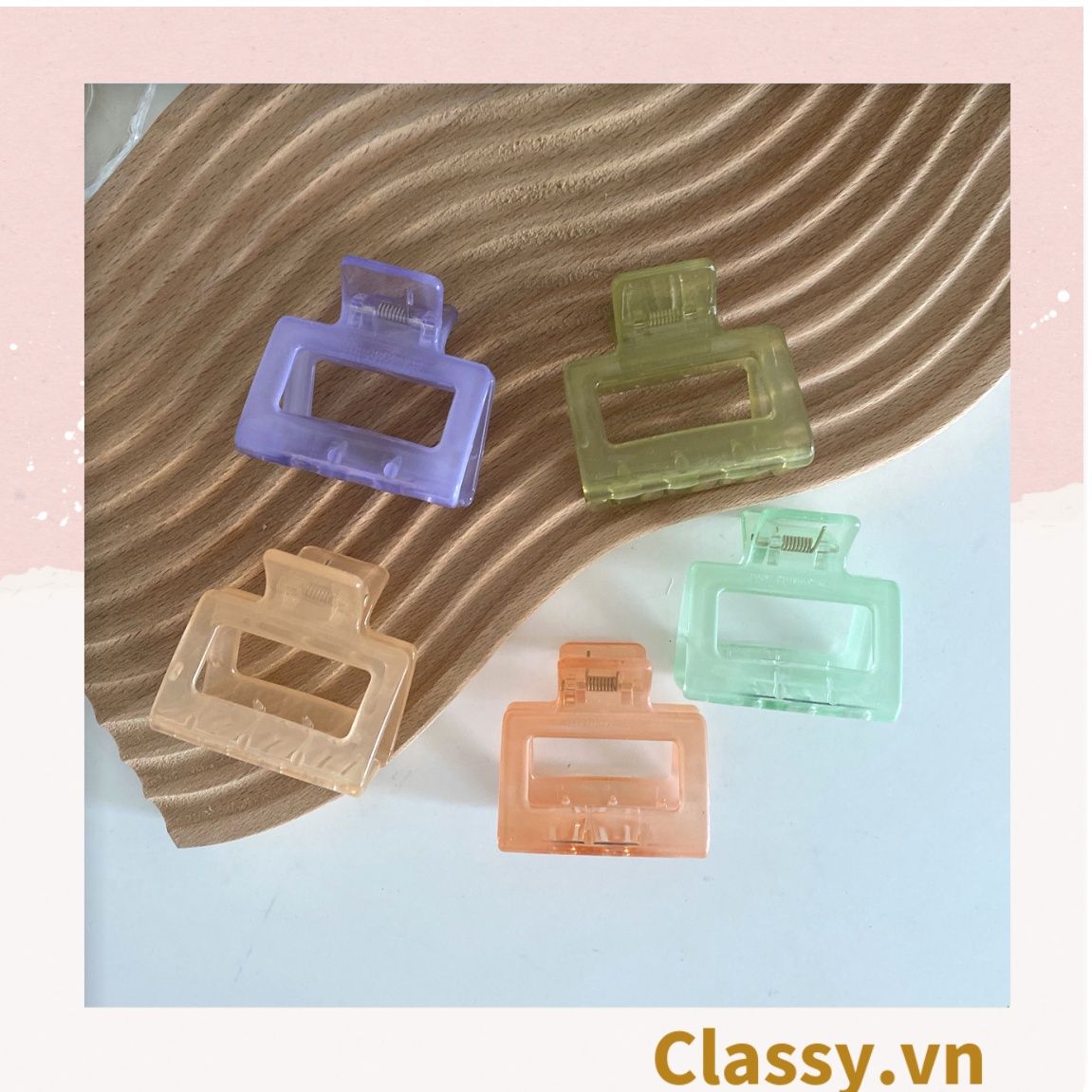 Kẹp tóc càng cua Hàn Quốc trong suốt nhiều màu phong cách trẻ trung hiện đại PK1003