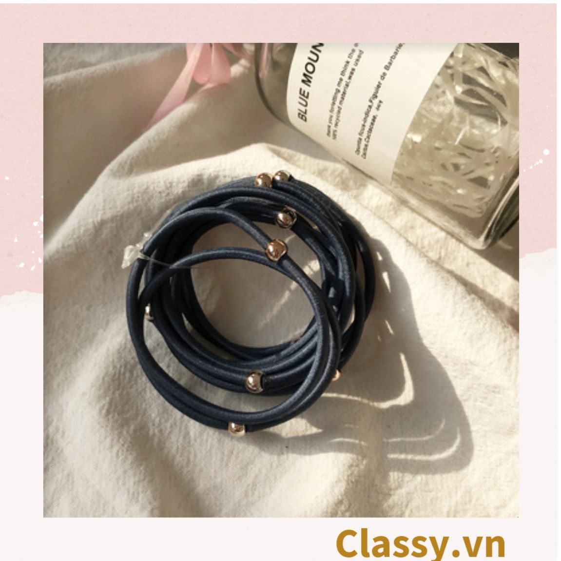 COMBO 10 Dây cột tóc, dây buộc tóc bền dai, họa tiết xinh xắn nhiều màu cho bạn nữ PK1086