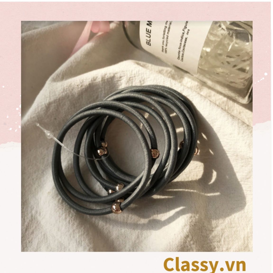COMBO 10 Dây cột tóc, dây buộc tóc bền dai, họa tiết xinh xắn nhiều màu cho bạn nữ PK1086