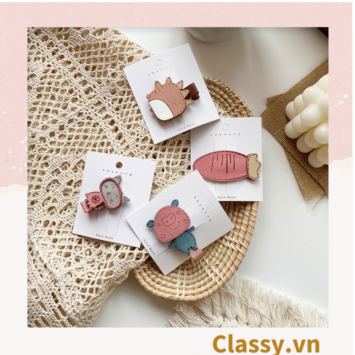 Kẹp tóc một bên họa tiết hoạt hình dễ thương, thích hợp làm quà tặng, dùng đi học đi chơi PK1101