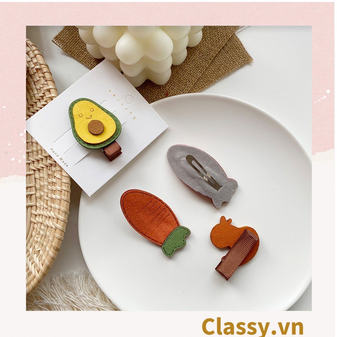 Kẹp tóc một bên họa tiết hoạt hình dễ thương, thích hợp làm quà tặng, dùng đi học đi chơi PK1101