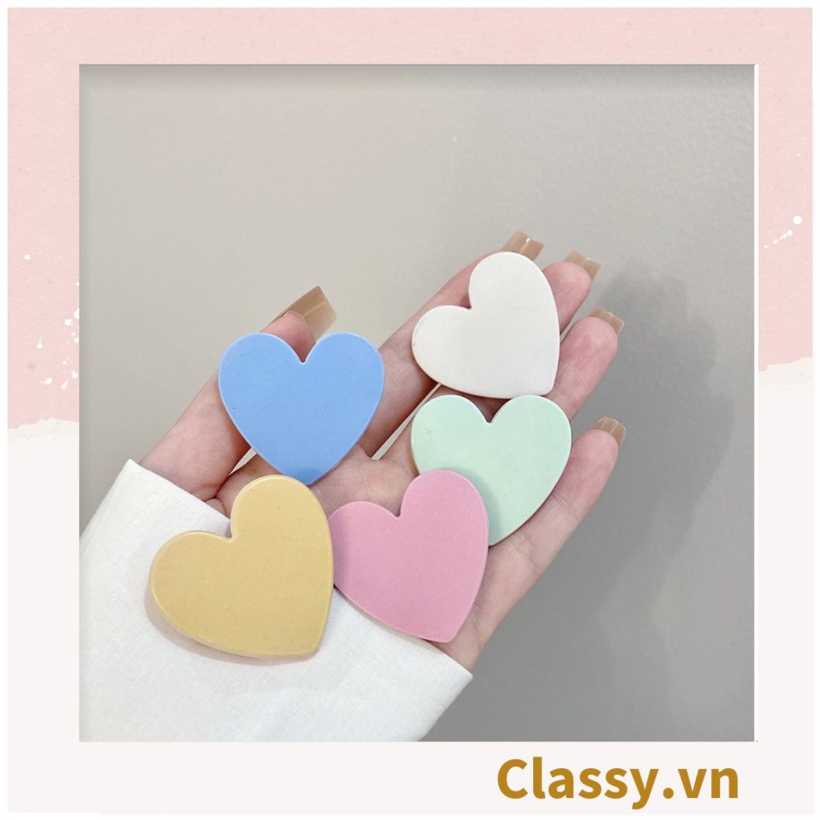 Kẹp tóc mái hình trái tim to bản dễ thương dành cho nữ, thích hợp làm quà tặng, dùng đi học đi chơi PK1101