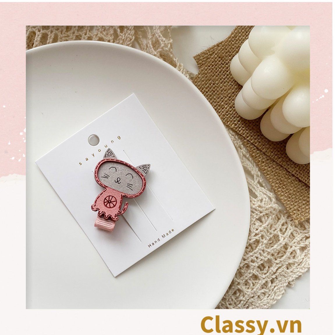 Kẹp tóc một bên họa tiết hoạt hình dễ thương, thích hợp làm quà tặng, dùng đi học đi chơi PK1101