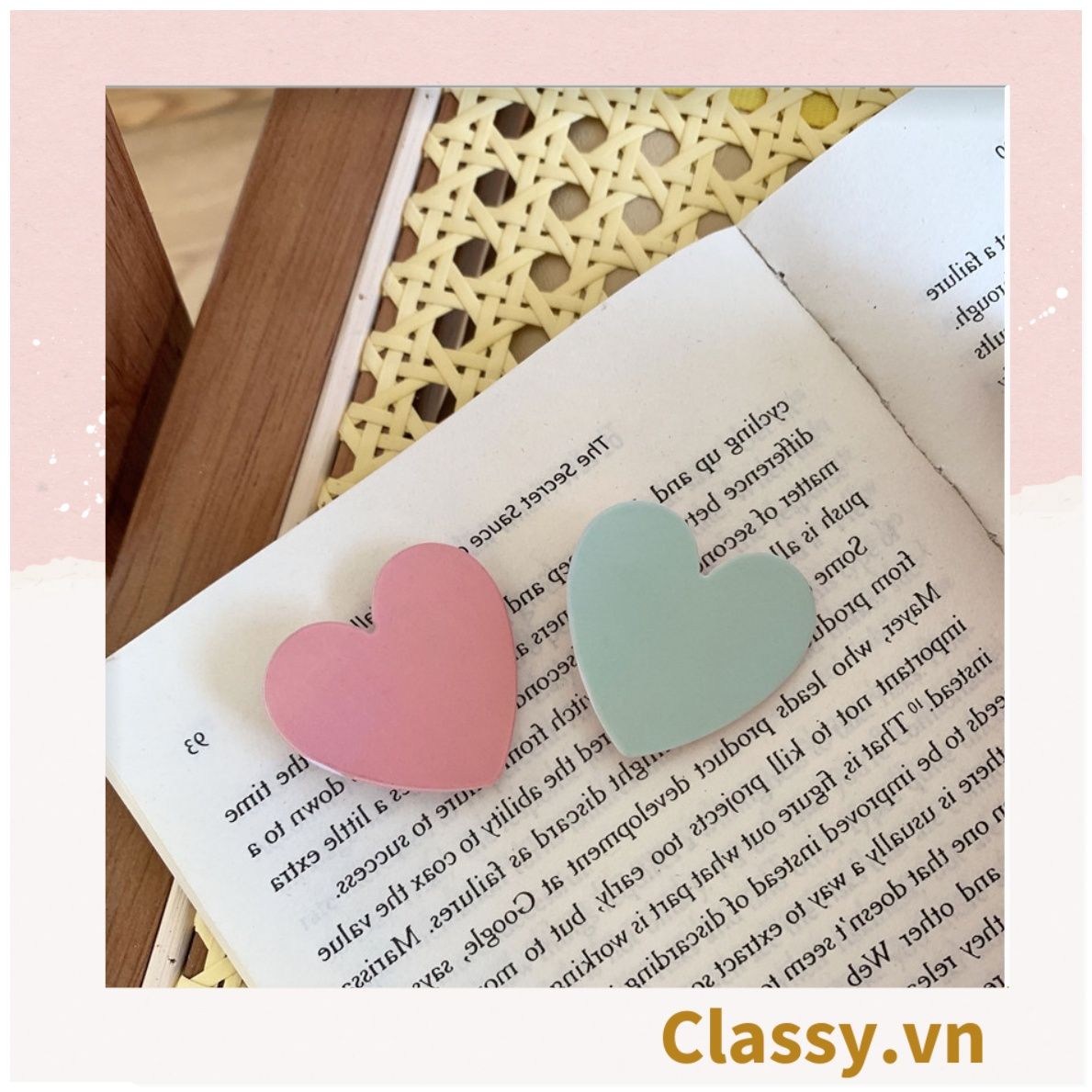 Kẹp tóc mái hình trái tim to bản dễ thương dành cho nữ, thích hợp làm quà tặng, dùng đi học đi chơi PK1101