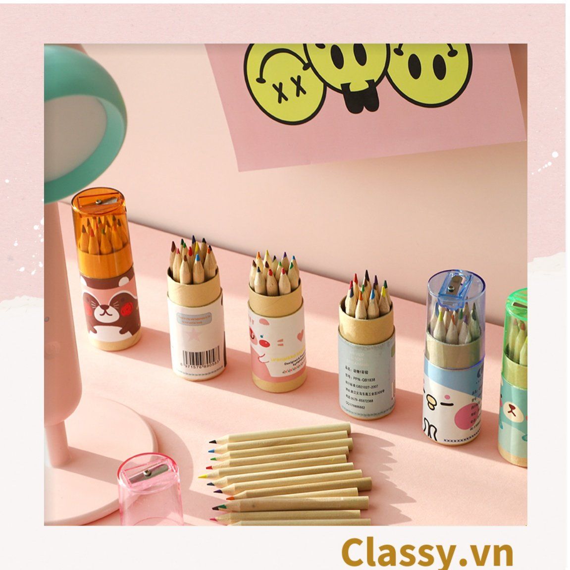 Combo 12 cây bút chì màu mini, có kèm theo chuốt chì, tiện lợi mang theo đi học đi làm PK1138