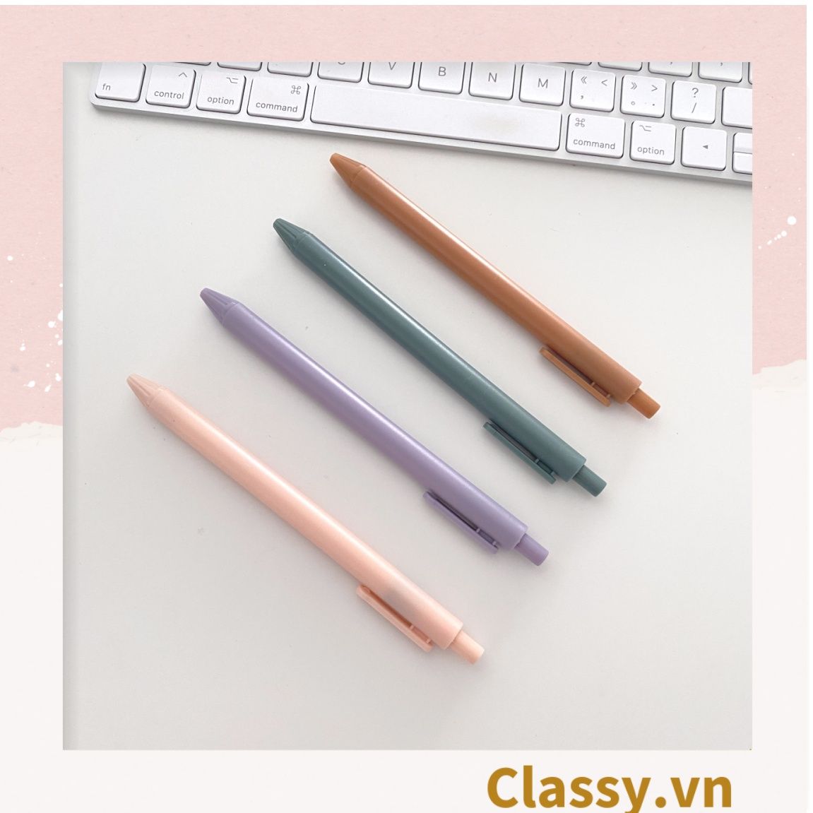 Bút gel màu trơn 0.5mm, tone pastel nổi bật, thích hợp cho sinh viên/nhân viên văn phòng PK1143
