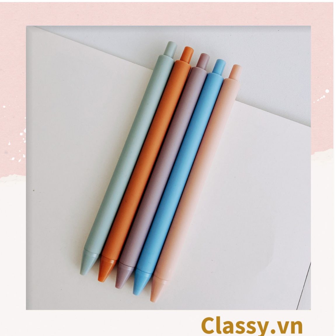 Bút gel màu trơn 0.5mm, tone pastel nổi bật, thích hợp cho sinh viên/nhân viên văn phòng PK1143