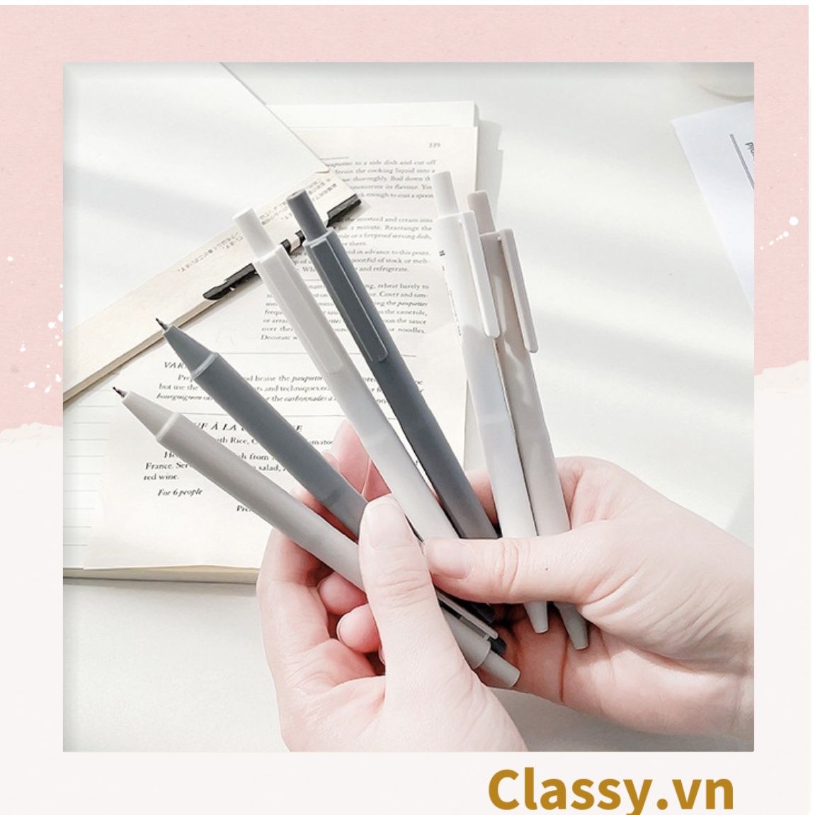 Bút gel màu trơn 0.5mm, tone pastel nổi bật, thích hợp cho sinh viên/nhân viên văn phòng PK1143