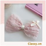  Kẹp tóc cột tóc scrunchies nơ màu hồng phấn mang lại nét nữ tính cho bạn nữ PK1152 