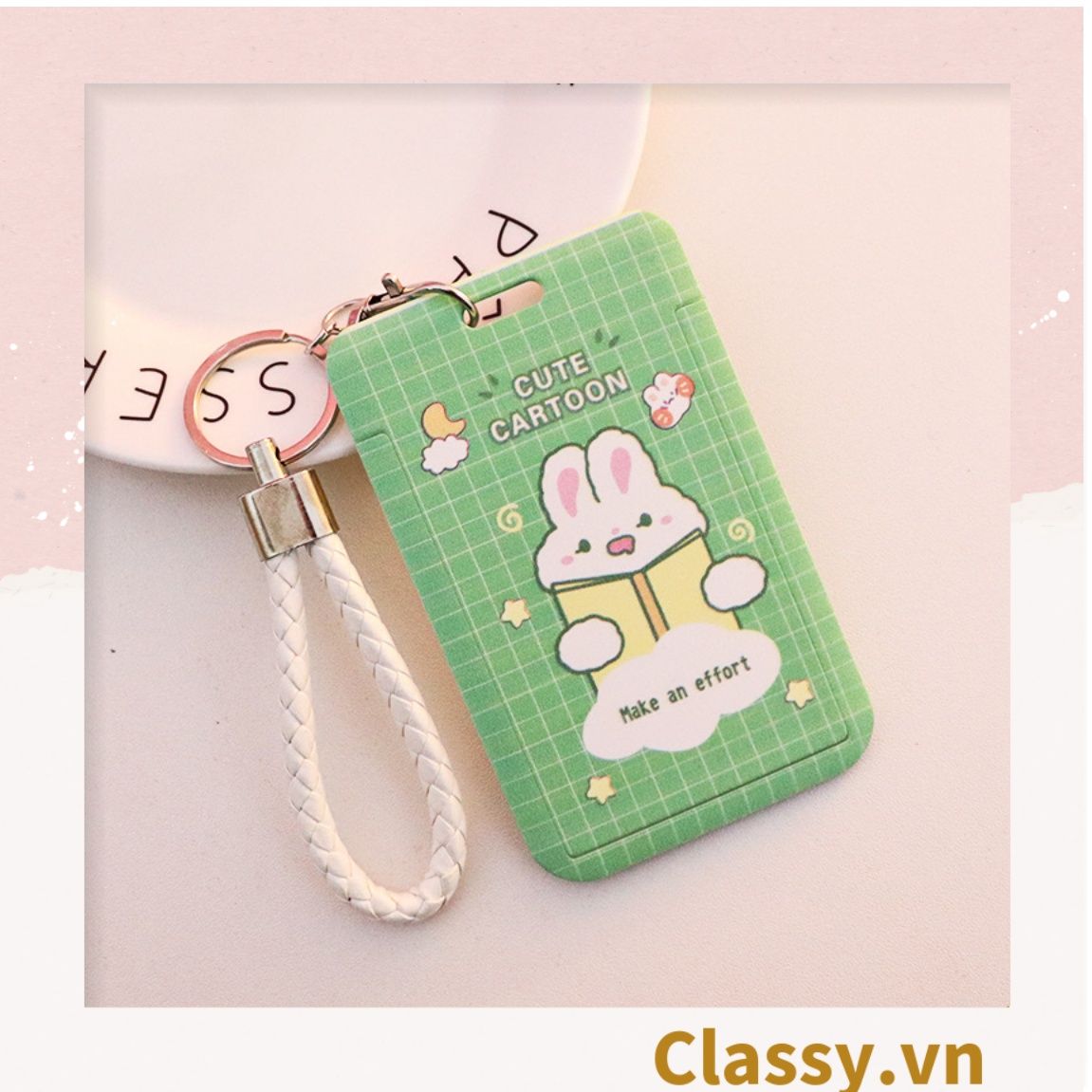 Thẻ đeo, móc khóa gắn hình 11x7cm, họa tiết hoạt hình đáng yêu, mang theo đi học đi làm tiện lợi PK1195