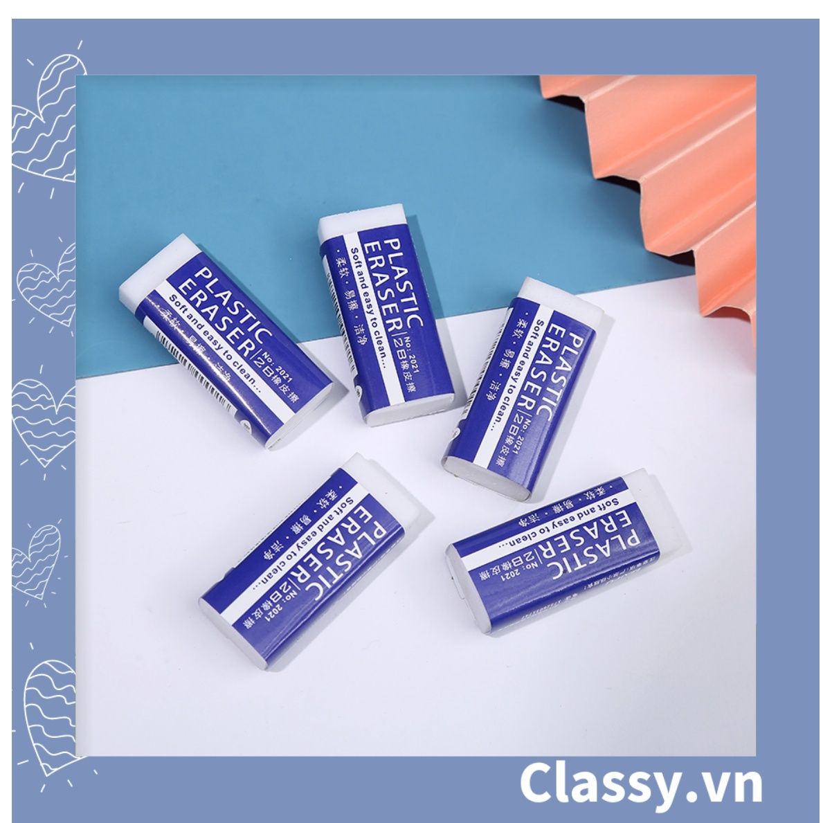 Gôm tẩy hình chữ nhật giúp tẩy sạch vết bút chì, không gây rách giấy PK1199
