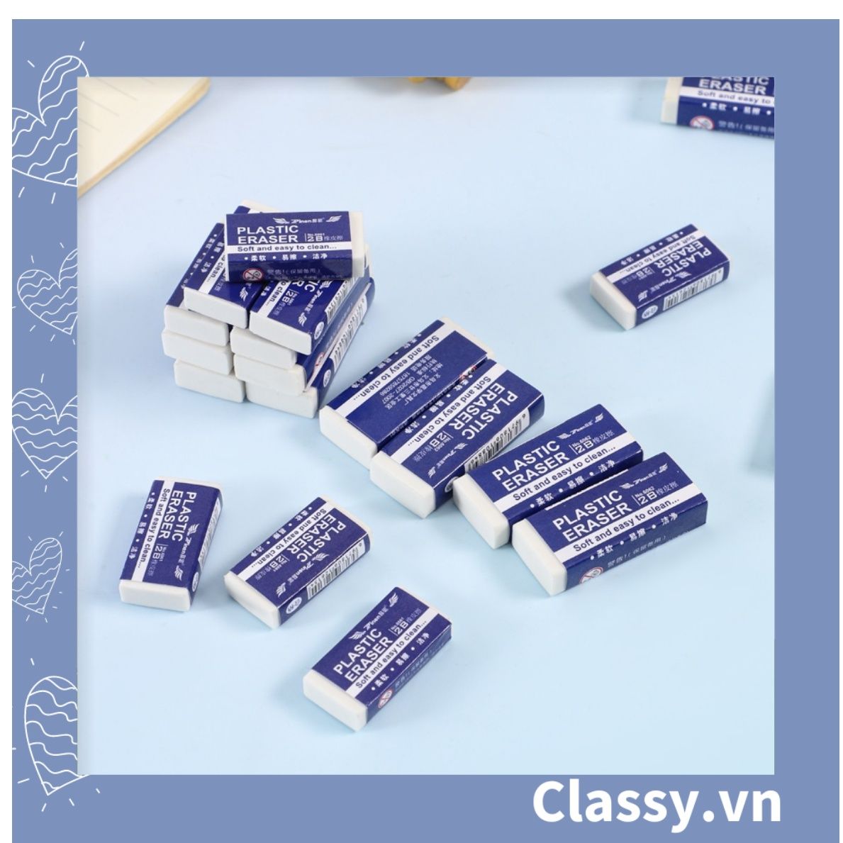 Gôm tẩy hình chữ nhật giúp tẩy sạch vết bút chì, không gây rách giấy PK1199