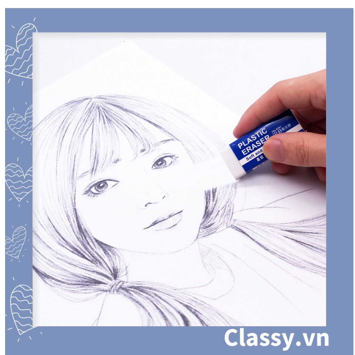 Gôm tẩy hình chữ nhật giúp tẩy sạch vết bút chì, không gây rách giấy PK1199