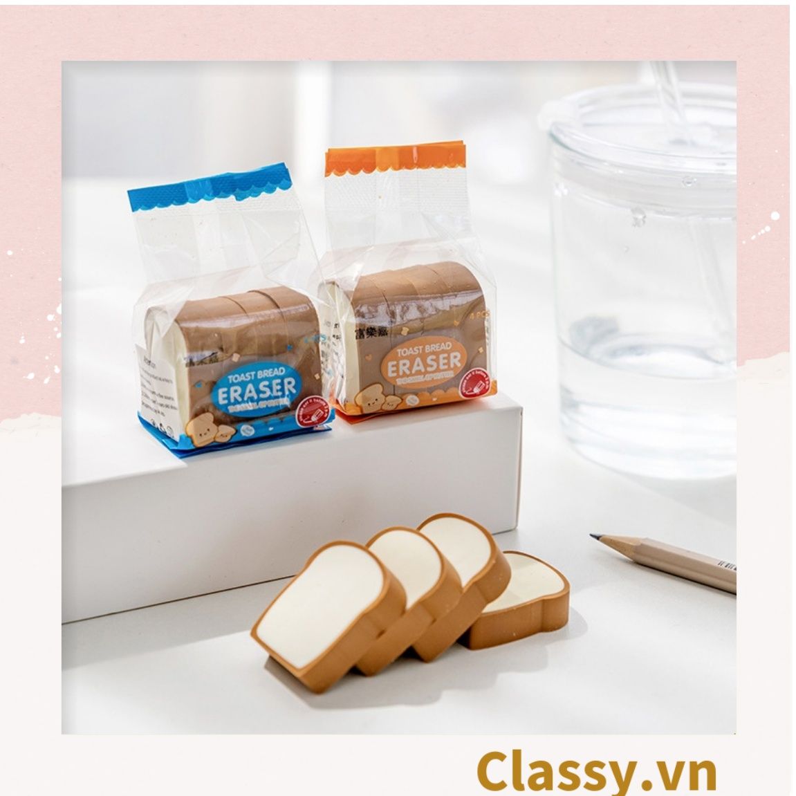 Gôm tẩy hình bánh mì sandwich giúp tẩy sạch vết bút chì, không gây rách giấy PK1204
