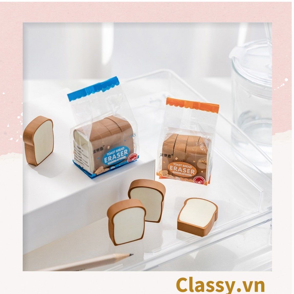 Gôm tẩy hình bánh mì sandwich giúp tẩy sạch vết bút chì, không gây rách giấy PK1204