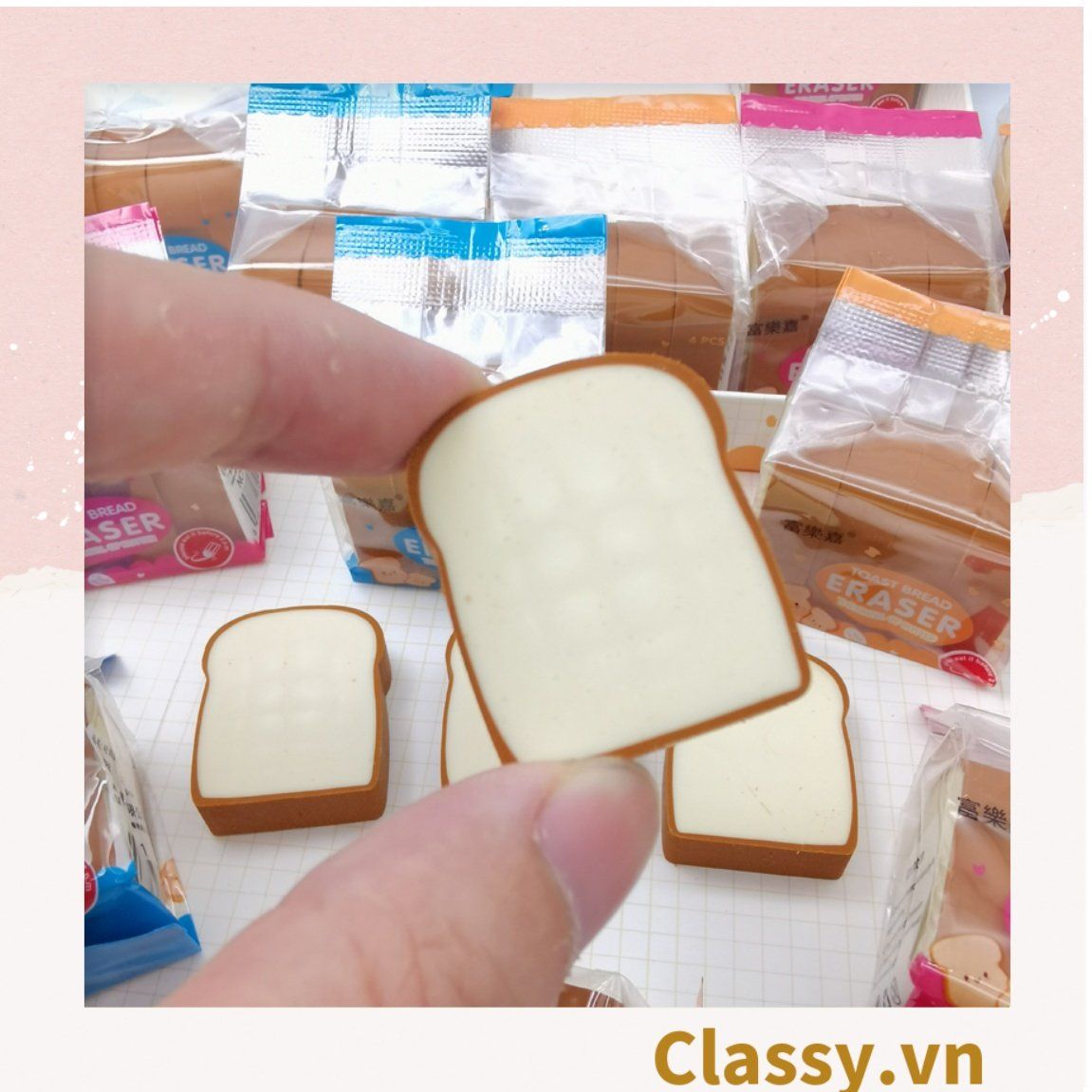 Gôm tẩy hình bánh mì sandwich giúp tẩy sạch vết bút chì, không gây rách giấy PK1204