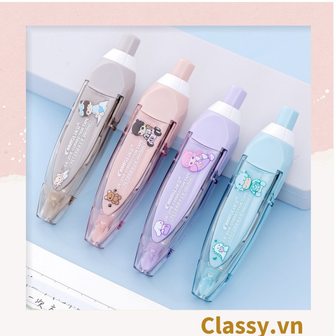 Bút xóa kéo tiện lợi nhỏ gọn dễ mang theo khi đi học đi làm màu pastel xinh xinh PK1205