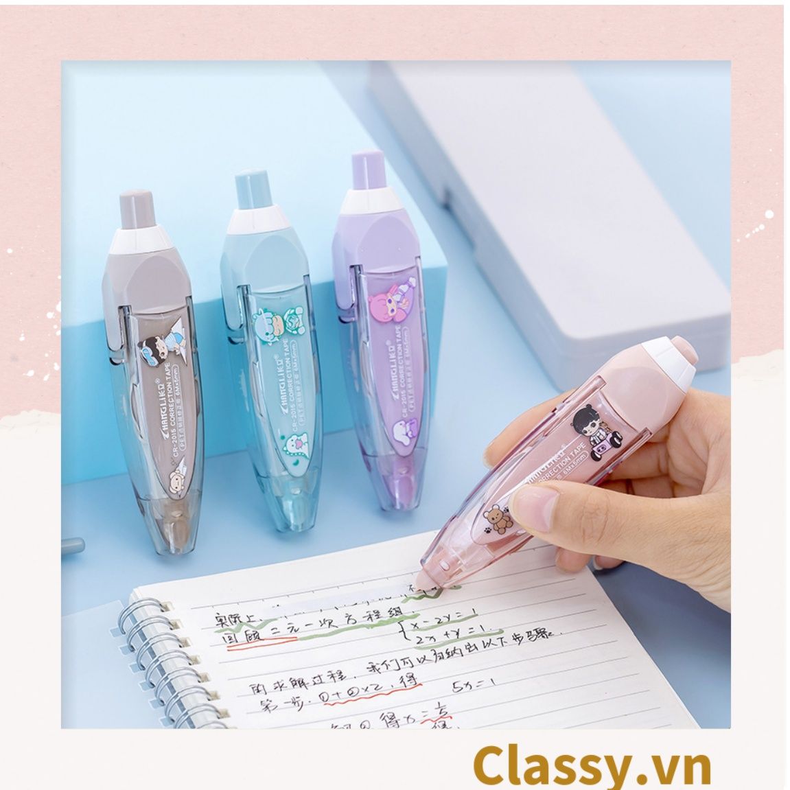 Bút xóa kéo tiện lợi nhỏ gọn dễ mang theo khi đi học đi làm màu pastel xinh xinh PK1205