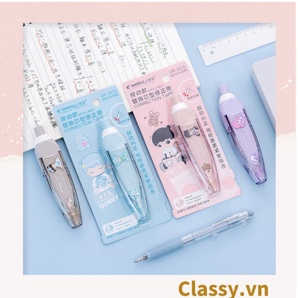 Bút xóa kéo tiện lợi nhỏ gọn dễ mang theo khi đi học đi làm màu pastel xinh xinh PK1205