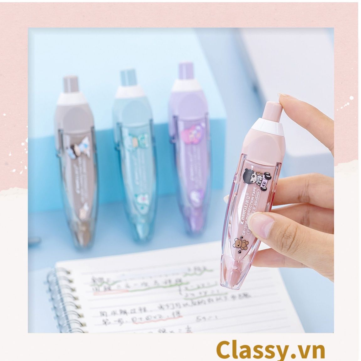 Bút xóa kéo tiện lợi nhỏ gọn dễ mang theo khi đi học đi làm màu pastel xinh xinh PK1205