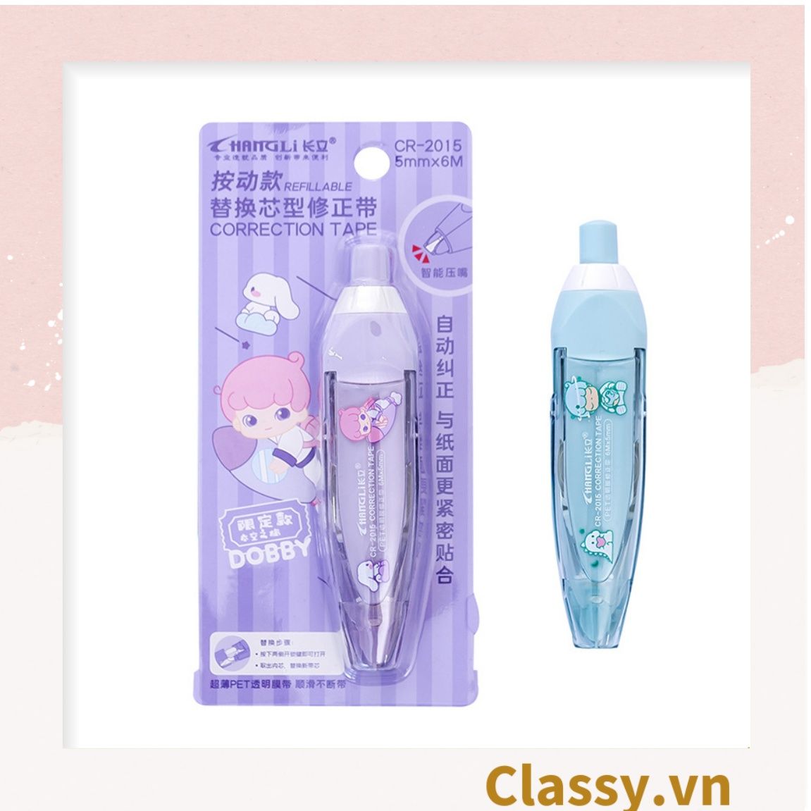 Bút xóa kéo tiện lợi nhỏ gọn dễ mang theo khi đi học đi làm màu pastel xinh xinh PK1205