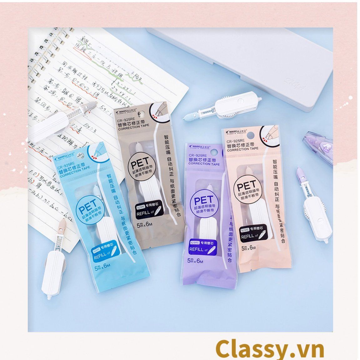 Bút xóa kéo tiện lợi nhỏ gọn dễ mang theo khi đi học đi làm màu pastel xinh xinh PK1205