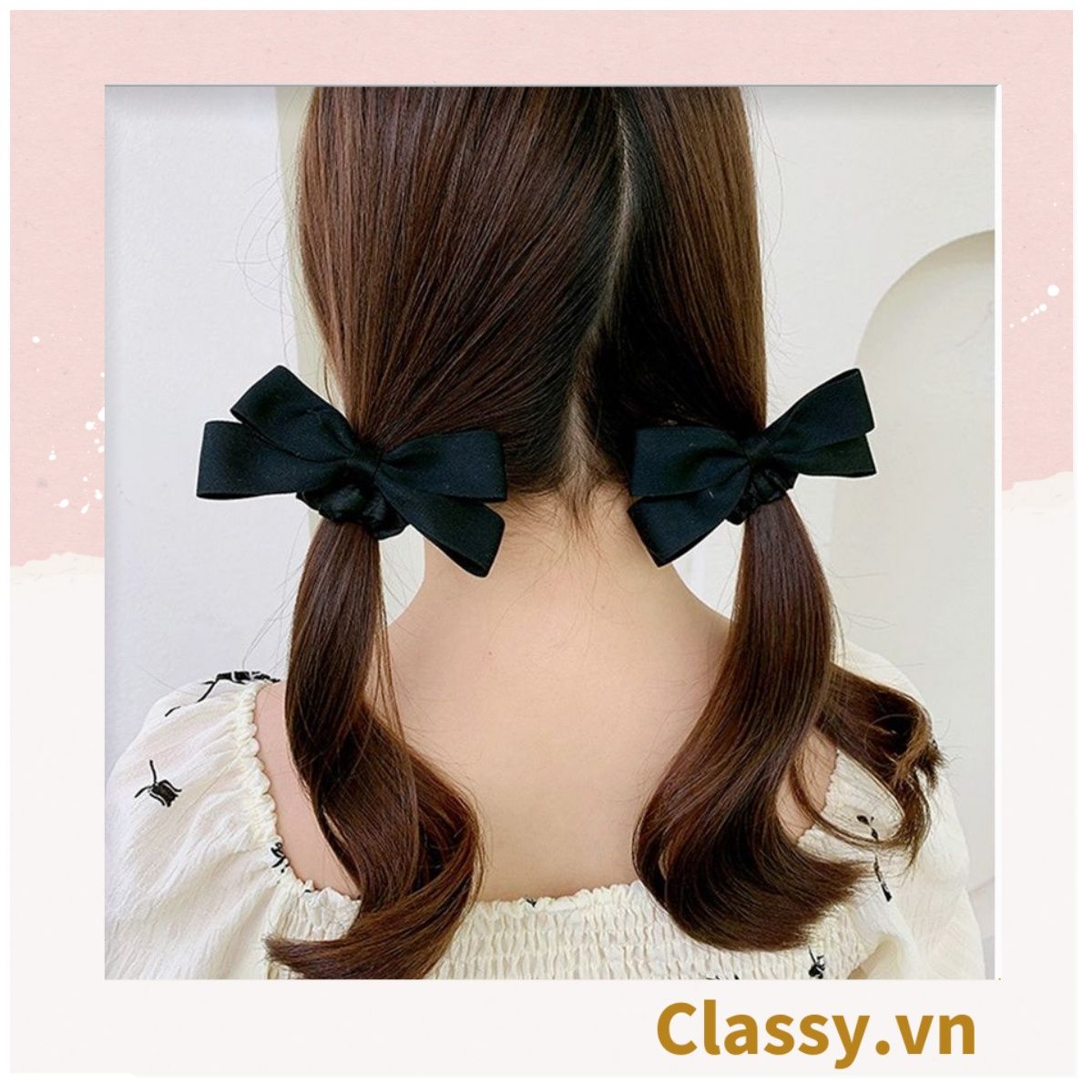 Dây cột tóc cột nơ basic, một vòng dây co dãn tốt dành cho nữ PK1213