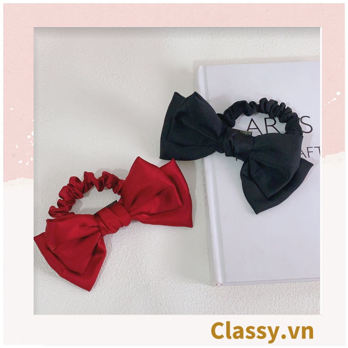 Dây cột tóc cột nơ basic, một vòng dây co dãn tốt dành cho nữ PK1213