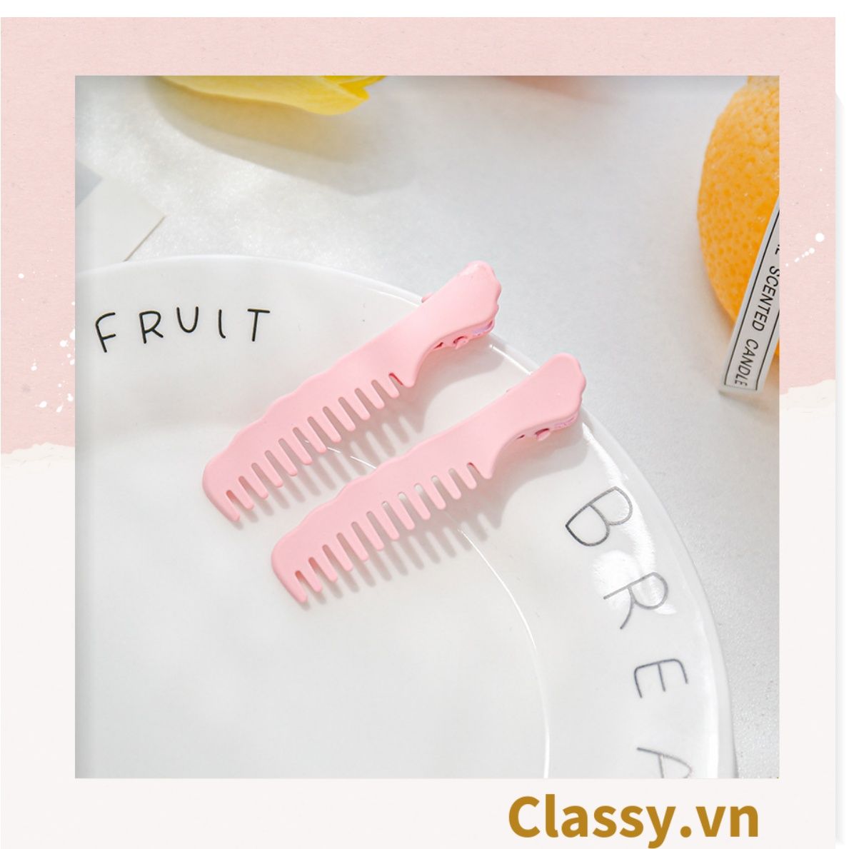 Kẹp tóc mái kiểu dáng chiếc lược, màu sắc pastel nhẹ nhàng dành cho nữ PK1218
