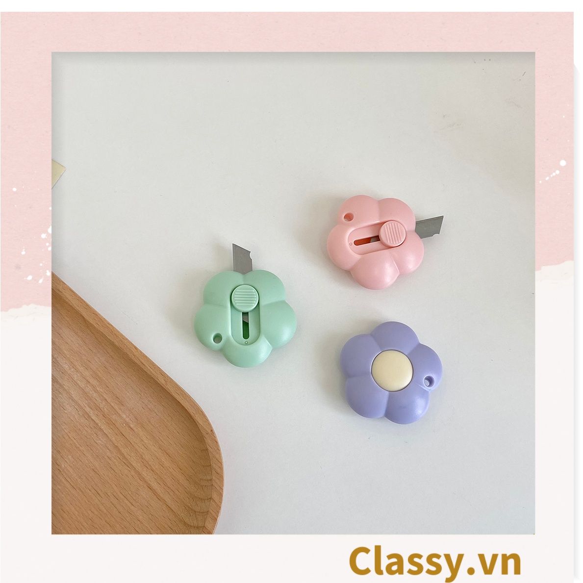 Dao rọc giấy nhỏ gọn 5CM, hình bông hoa, con cún đáng yêu PK1227