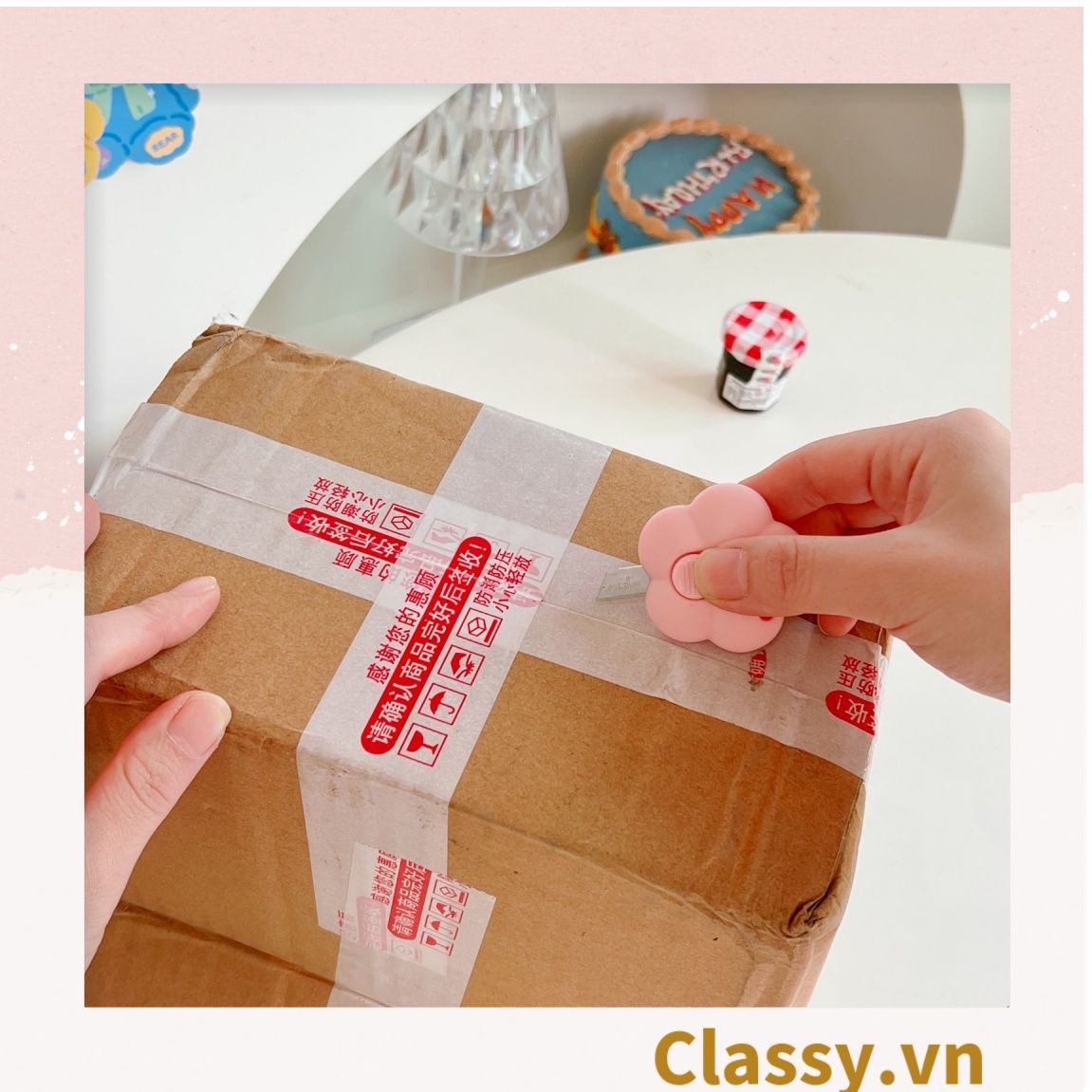 Dao rọc giấy nhỏ gọn 5CM, hình bông hoa, con cún đáng yêu PK1227