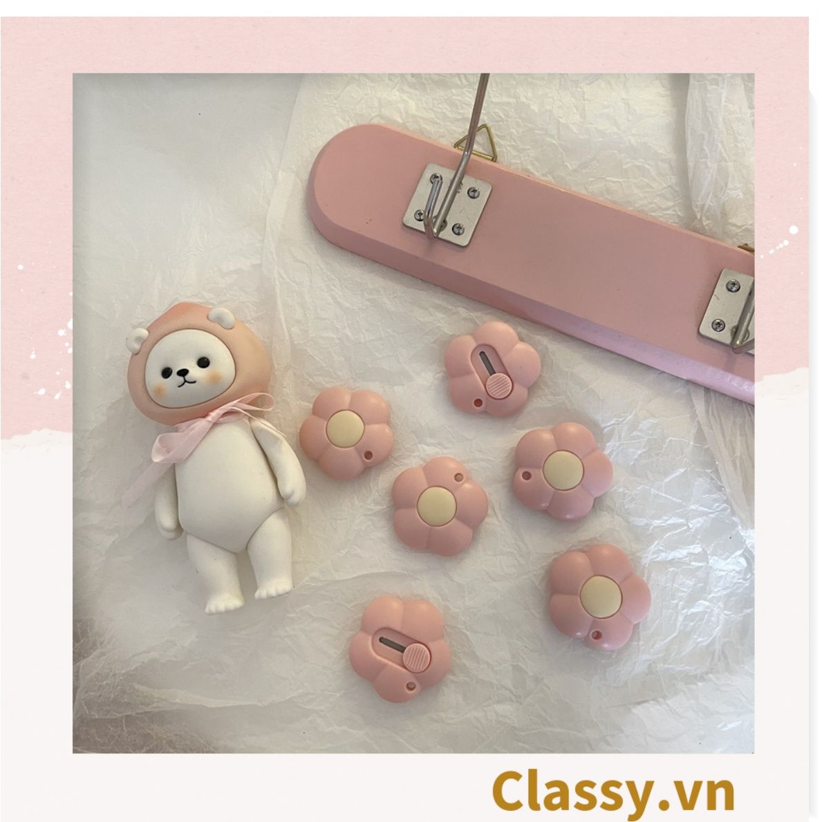 Dao rọc giấy nhỏ gọn 5CM, hình bông hoa, con cún đáng yêu PK1227
