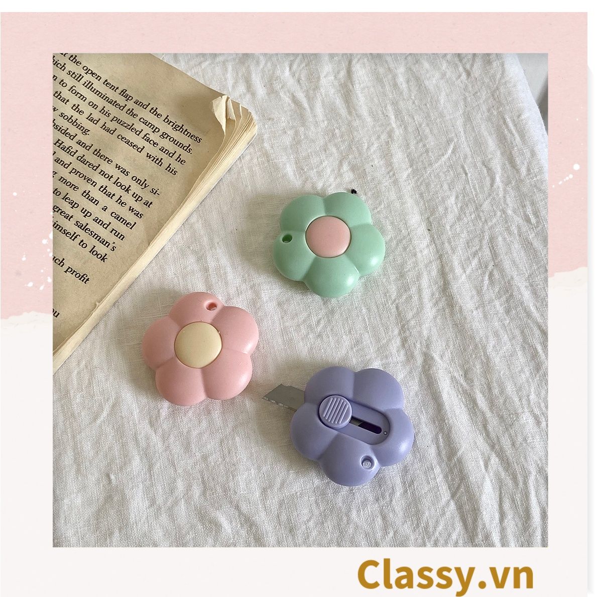 Dao rọc giấy nhỏ gọn 5CM, hình bông hoa, con cún đáng yêu PK1227