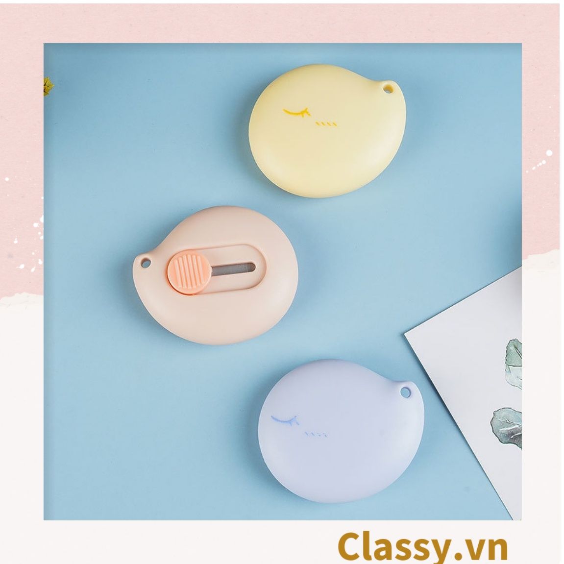 Dao rọc giấy nhỏ gọn 5CM, hình bông hoa, con cún đáng yêu PK1227