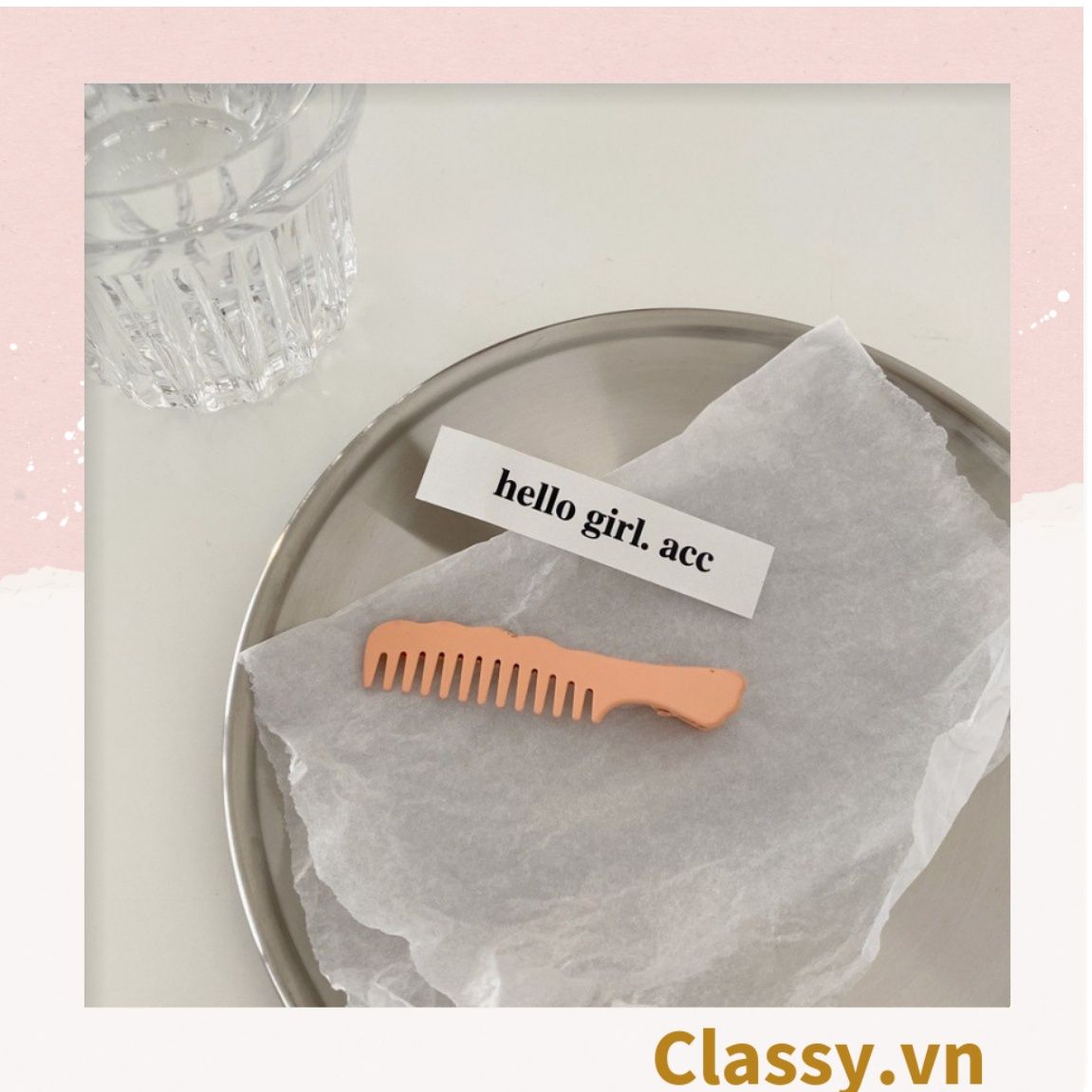 Kẹp tóc mái kiểu dáng chiếc lược, màu sắc pastel nhẹ nhàng dành cho nữ PK1218