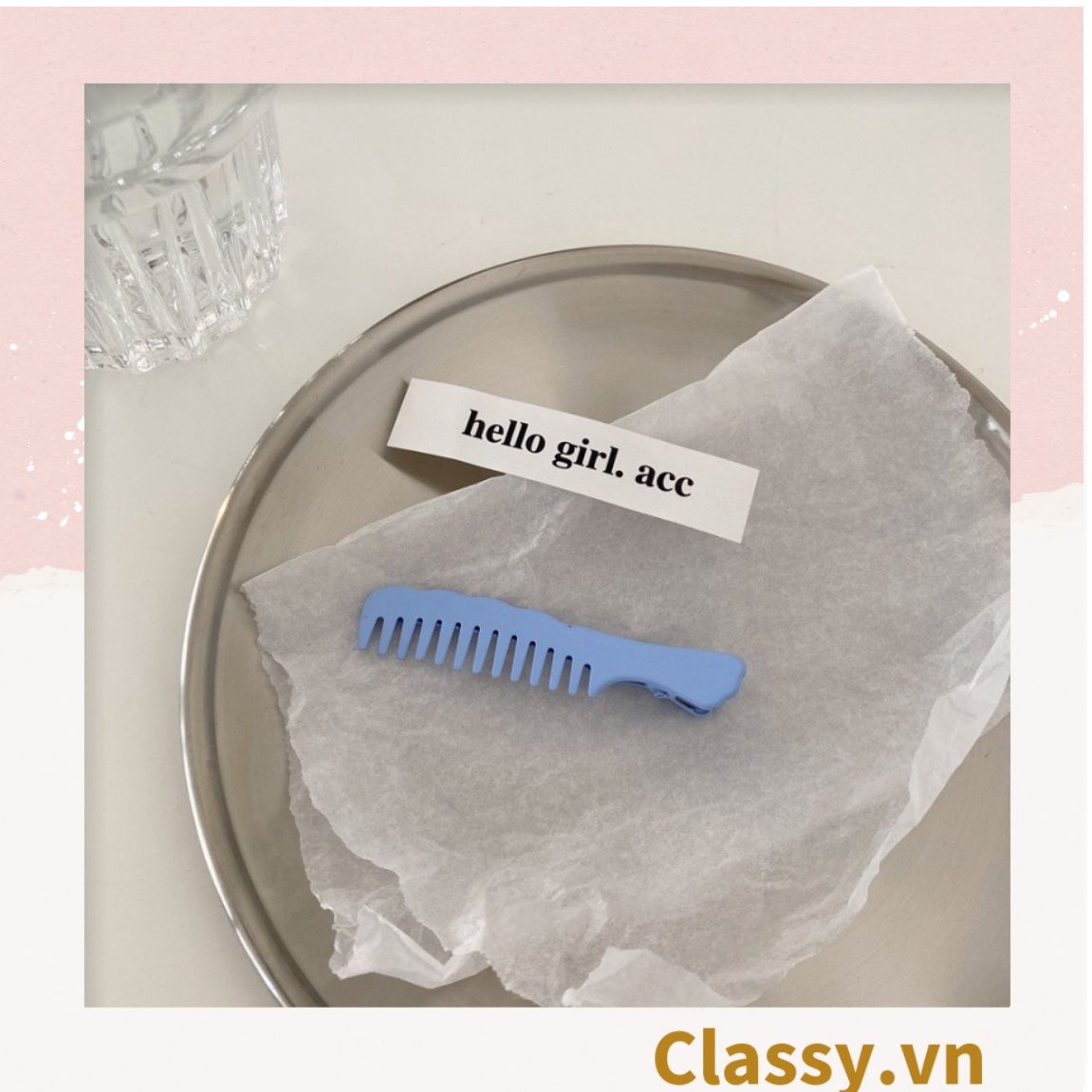 Kẹp tóc mái kiểu dáng chiếc lược, màu sắc pastel nhẹ nhàng dành cho nữ PK1218