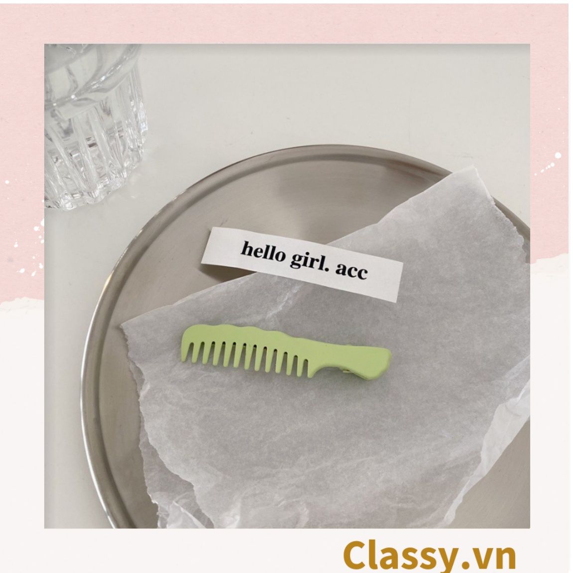 Kẹp tóc mái kiểu dáng chiếc lược, màu sắc pastel nhẹ nhàng dành cho nữ PK1218