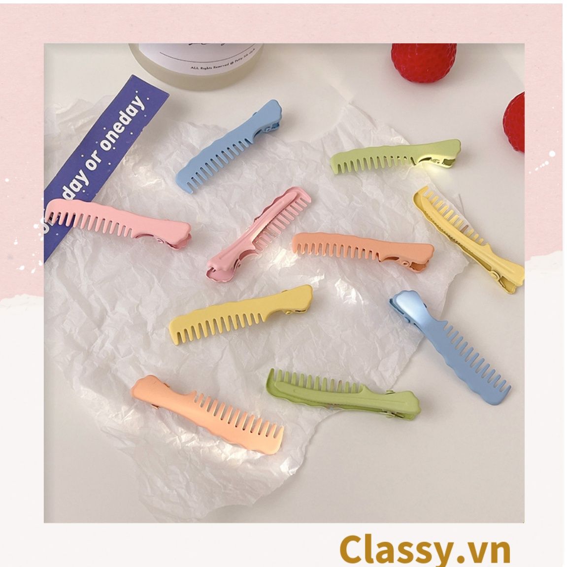 Kẹp tóc mái kiểu dáng chiếc lược, màu sắc pastel nhẹ nhàng dành cho nữ PK1218
