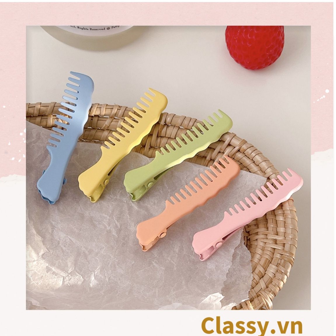 Kẹp tóc mái kiểu dáng chiếc lược, màu sắc pastel nhẹ nhàng dành cho nữ PK1218