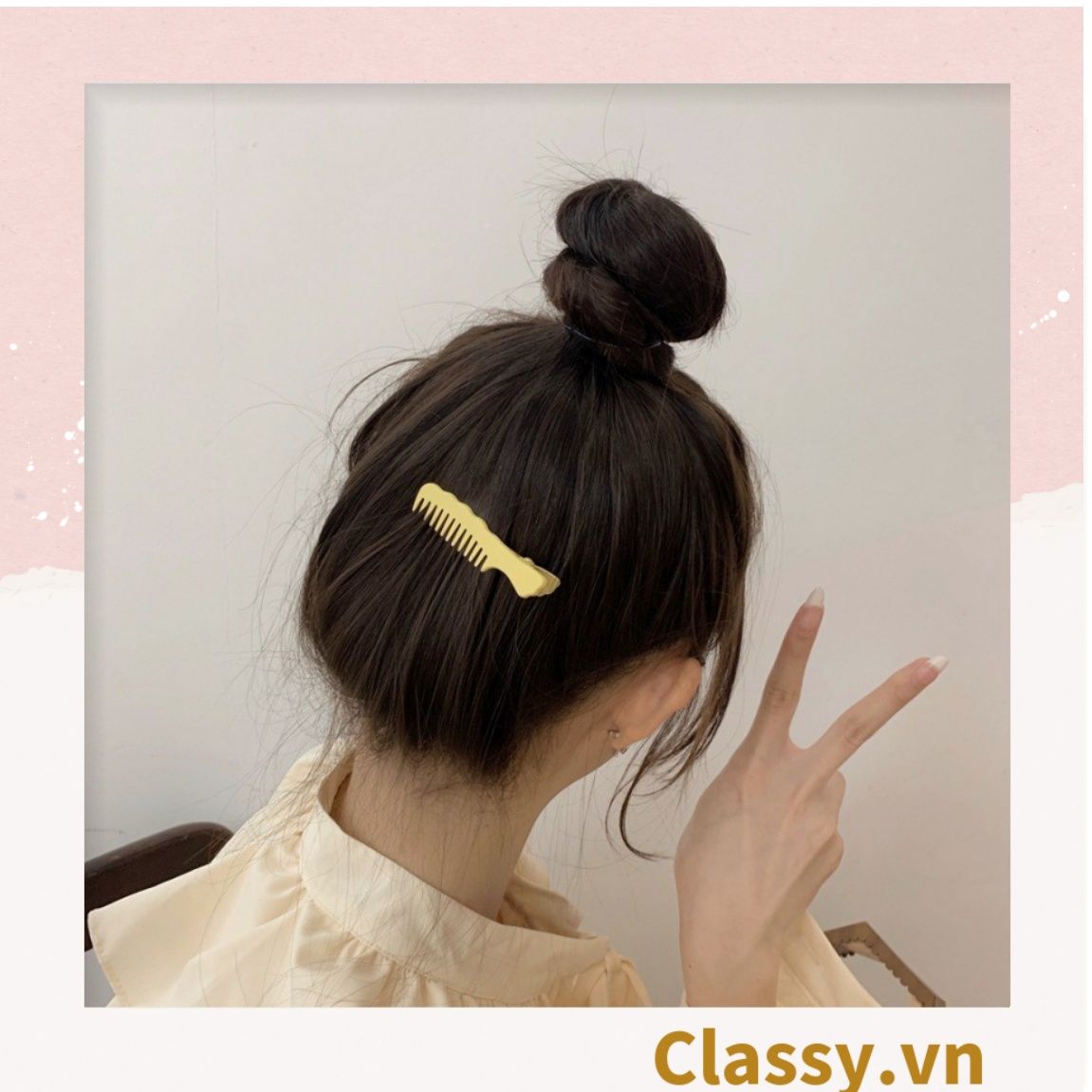 Kẹp tóc mái kiểu dáng chiếc lược, màu sắc pastel nhẹ nhàng dành cho nữ PK1218