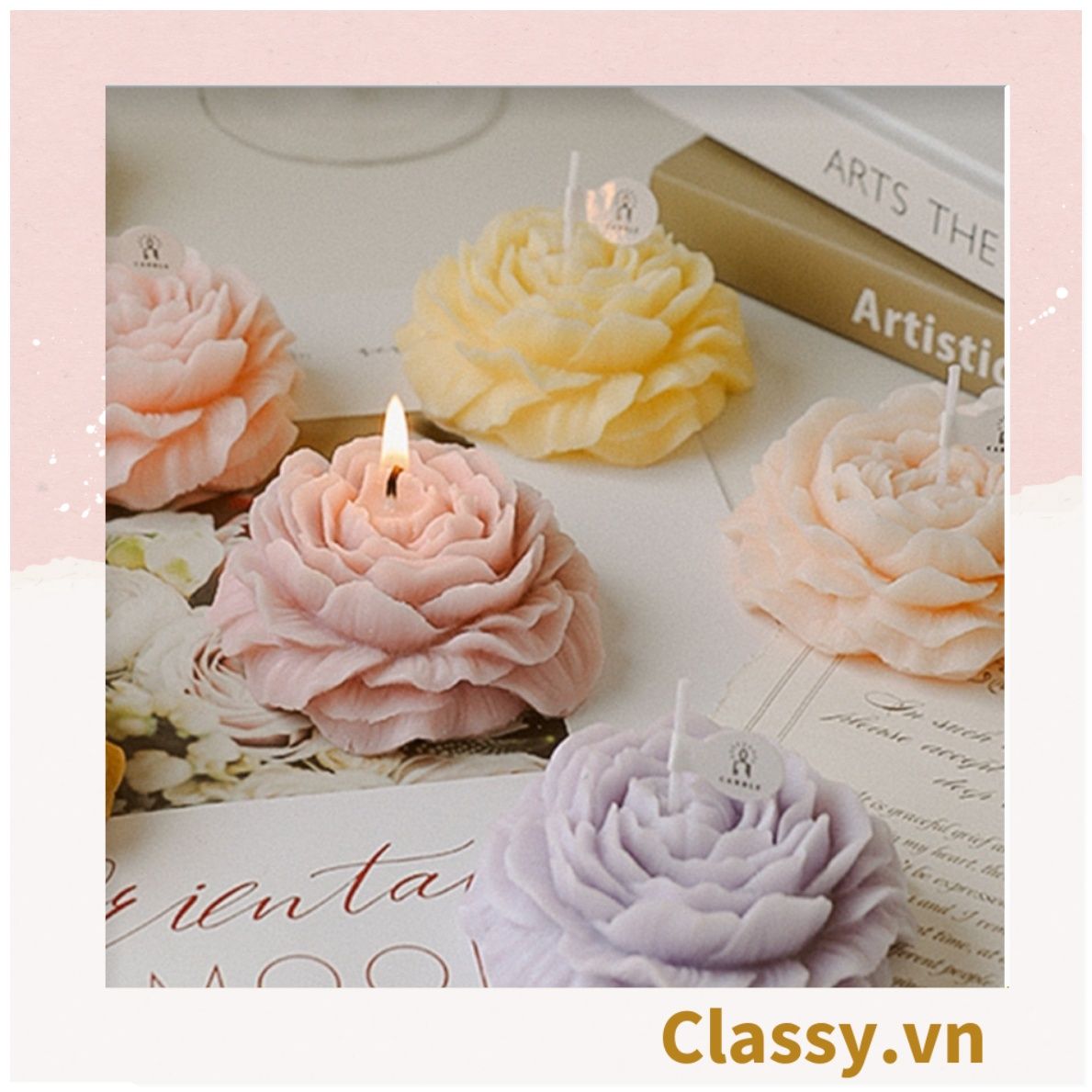 Nến thơm thư giãn nhiều kiểu dáng, phù hợp làm đồ decor phòng PK1250