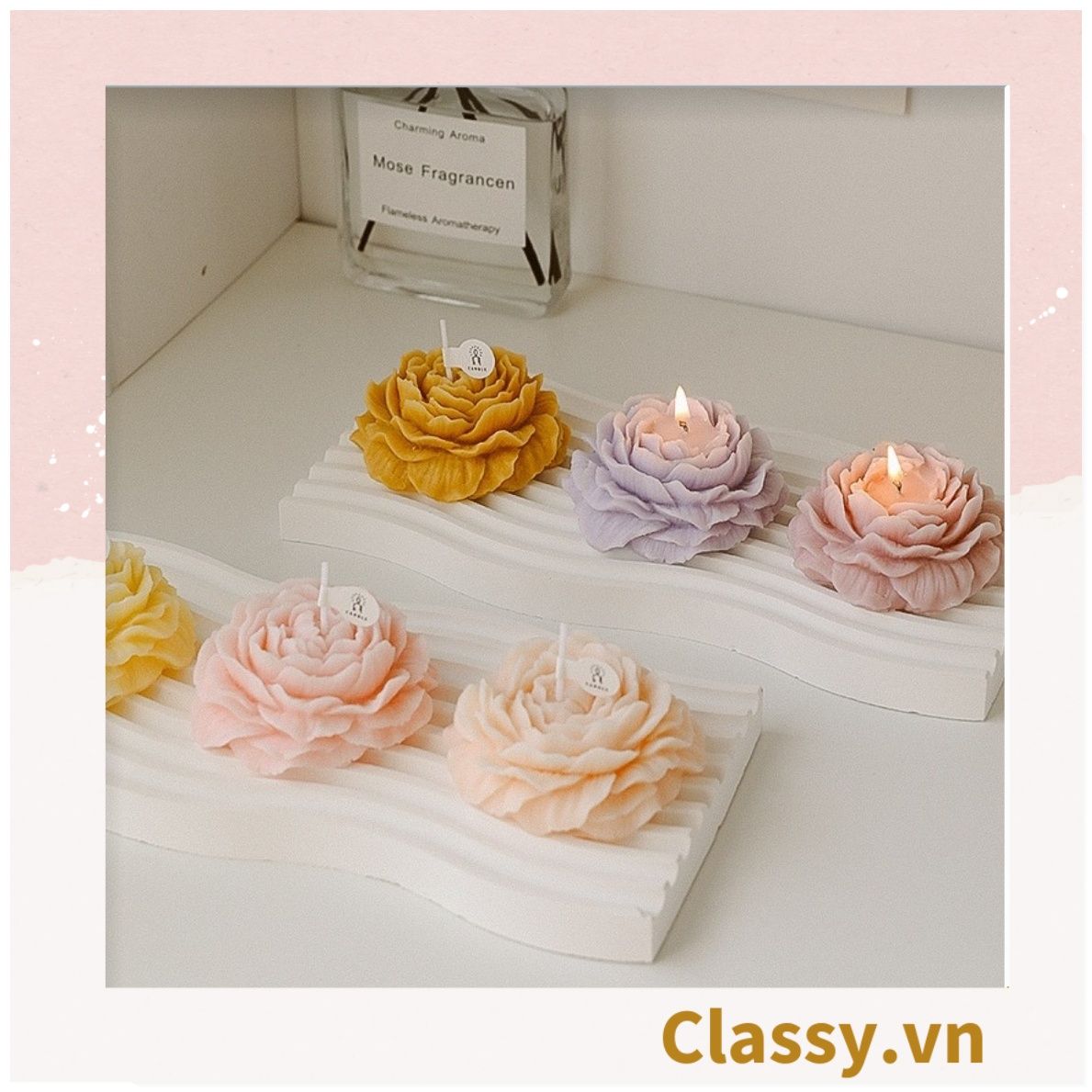 Nến thơm thư giãn nhiều kiểu dáng, phù hợp làm đồ decor phòng PK1250