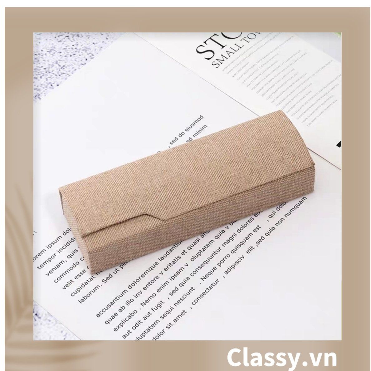 Hộp mắt kính vuông cao cấp màu vân gỗ, chống sốc, chống trầy xướt PK1257
