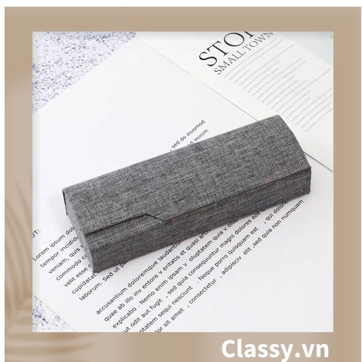 Hộp mắt kính vuông cao cấp màu vân gỗ, chống sốc, chống trầy xướt PK1257