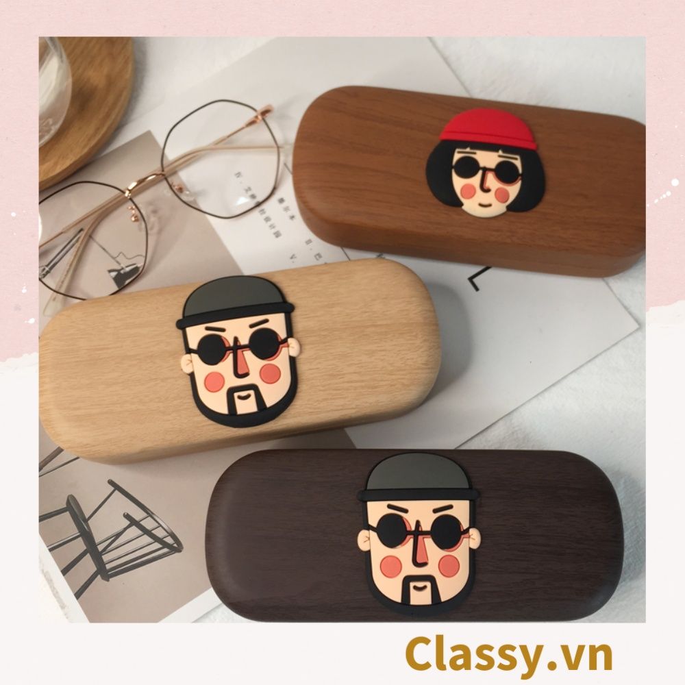 Hộp đựng mắt kính màu vân gỗ thanh lịch, chống sốc, chống trầy xướt PK1260