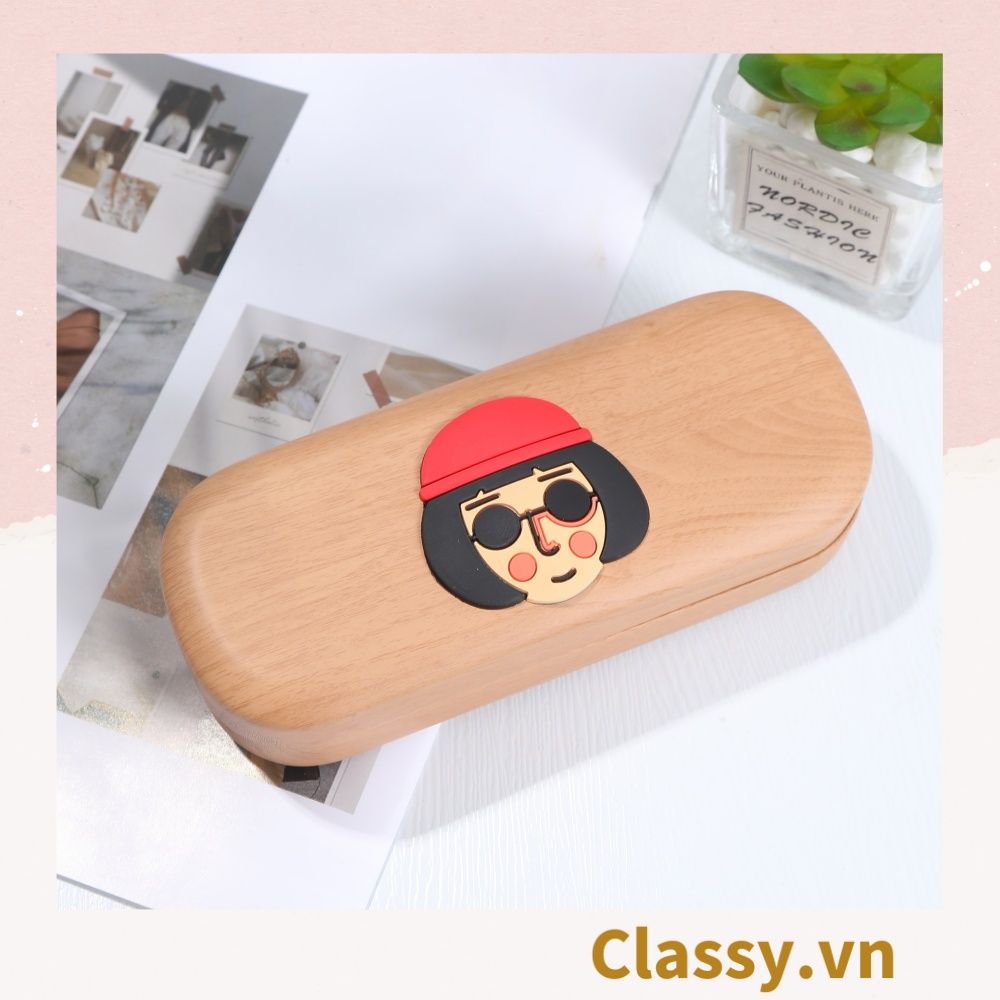 Hộp đựng mắt kính màu vân gỗ thanh lịch, chống sốc, chống trầy xướt PK1260