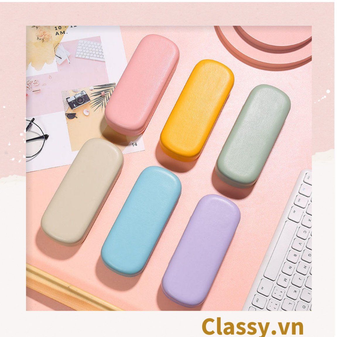 Hộp đựng mắt kính màu trơn, chống sốc, chống trầy xướt PK1263