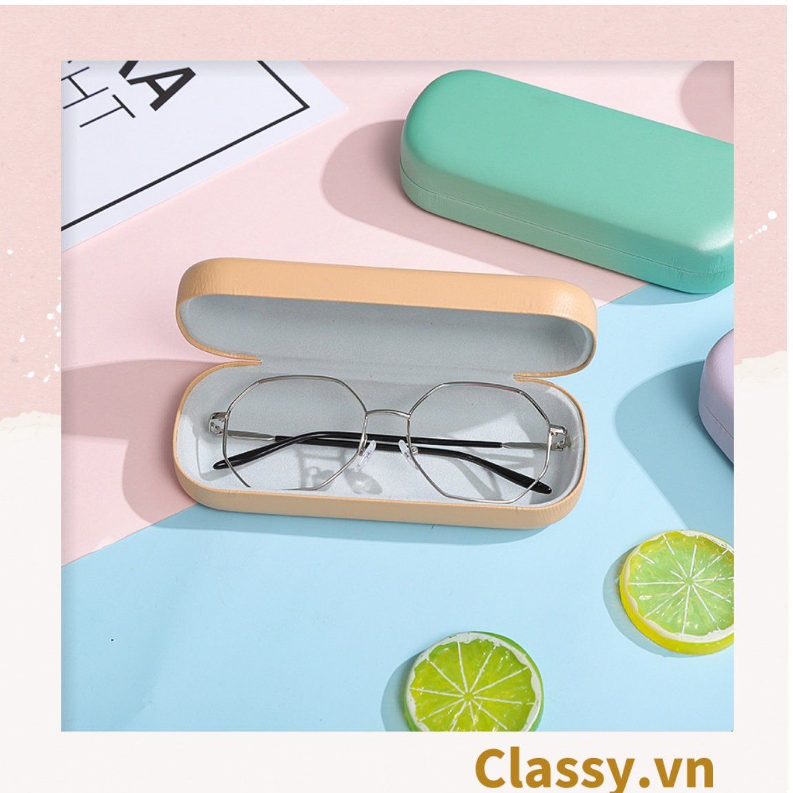 Hộp đựng mắt kính màu trơn, chống sốc, chống trầy xướt PK1263