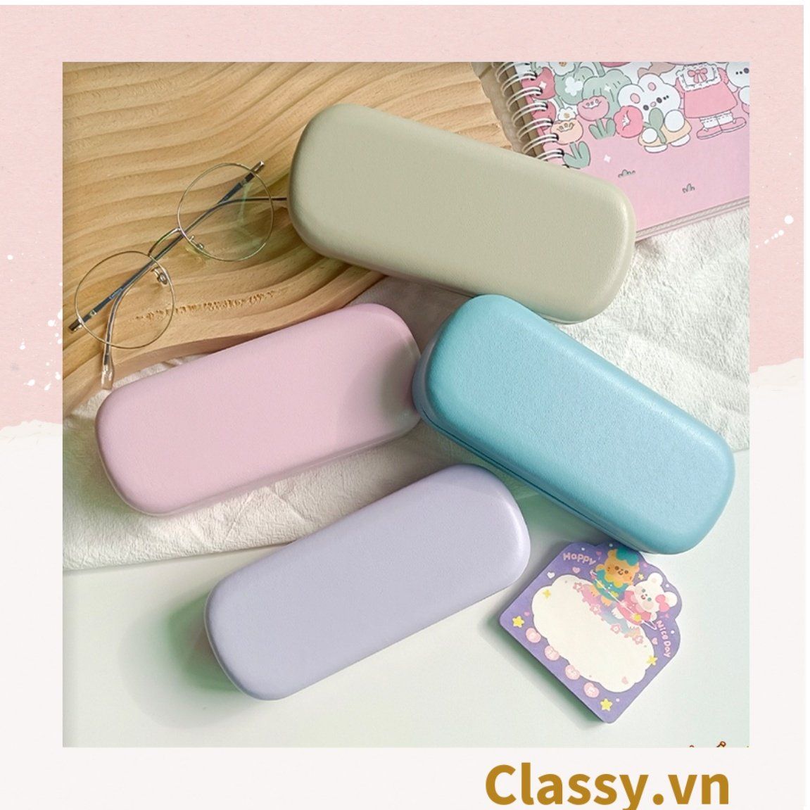 Hộp đựng mắt kính màu trơn, chống sốc, chống trầy xướt PK1263