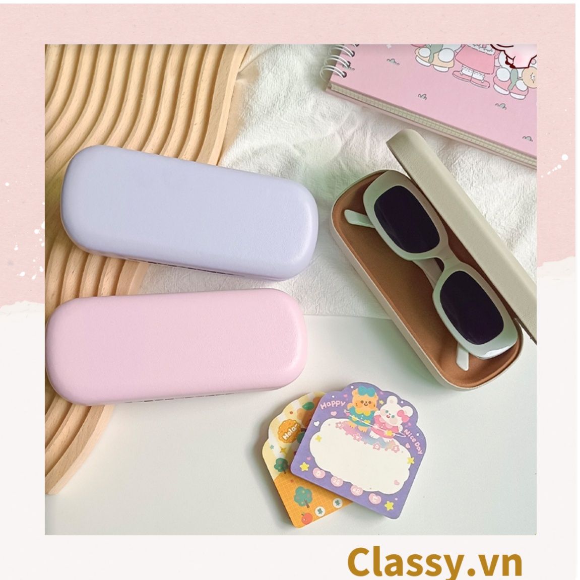 Hộp đựng mắt kính màu trơn, chống sốc, chống trầy xướt PK1263
